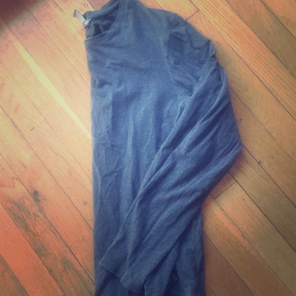 H&M fine cotton stretch fitted long sleeve t-shirt